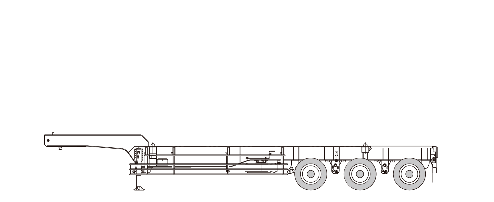 ISO20FTタンクコンテナ積載用トレーラ